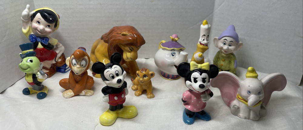 Vintage Disney Japan/Taiwan Porcelain Figurines Lot of 10 AS IS Great condition!